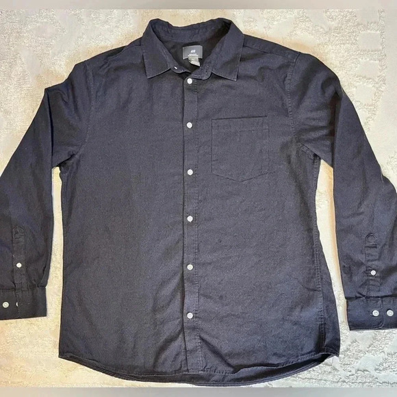 H & M REGULAR FIT OXFORD SHIRT - Picture 1 of 4